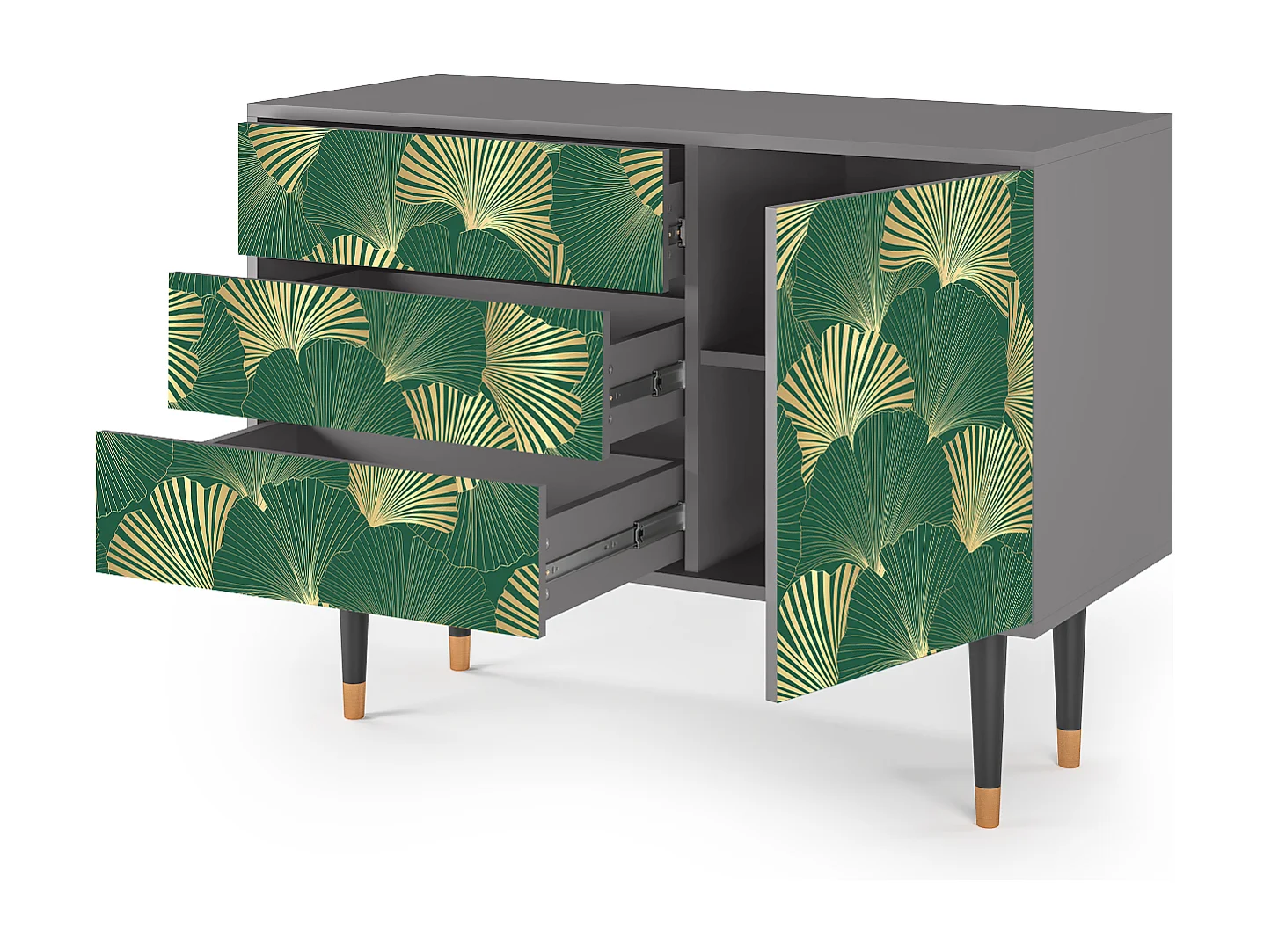 Credenza - 115х84х41 cm - S3 - Gold Ginkgo, Grigio