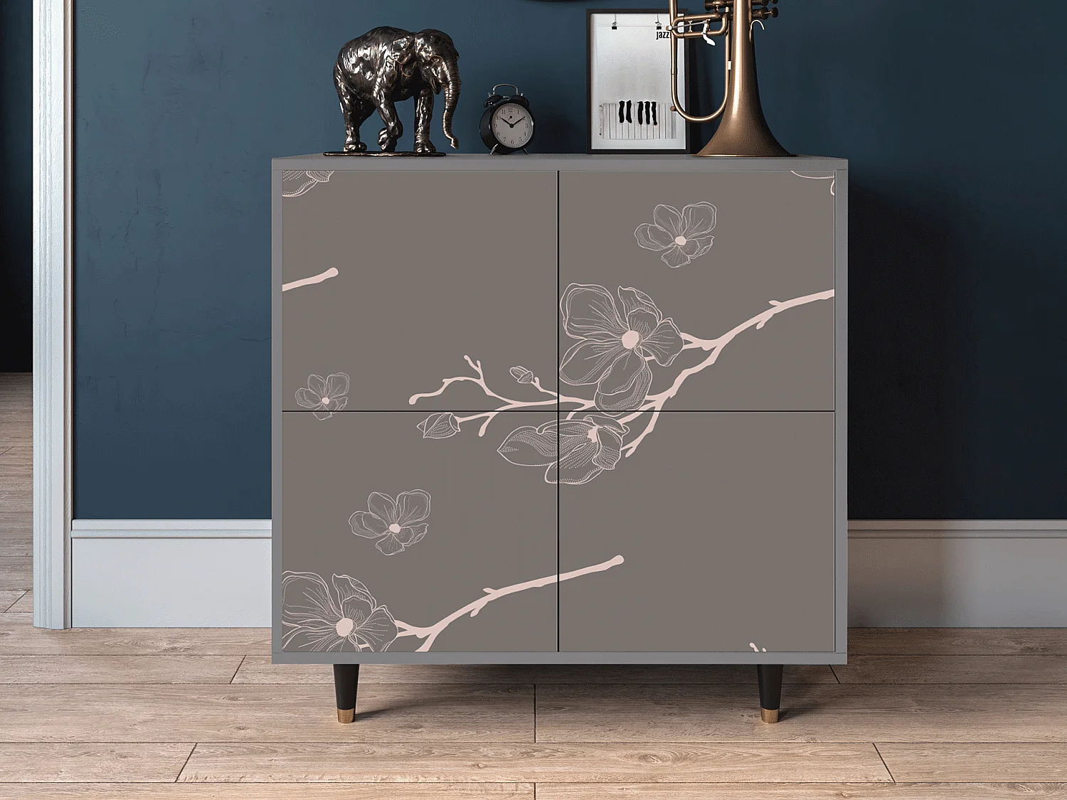 Aparador - 94x96x48 cm - BS3 - Cherry Blossom, Gris