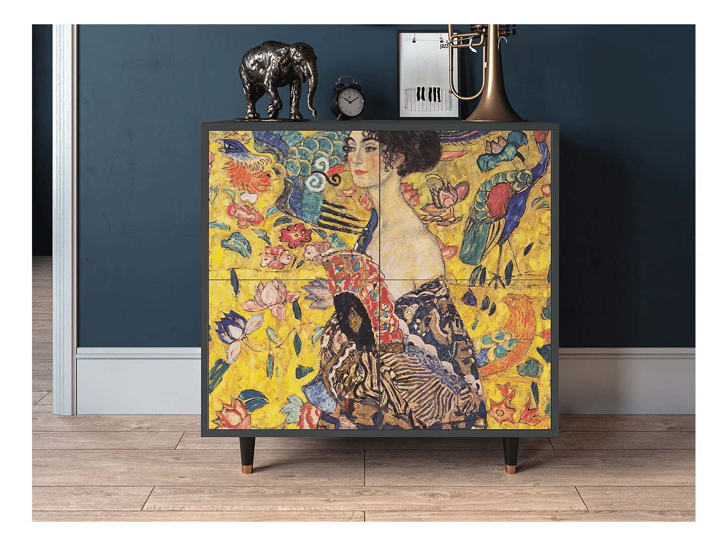 Dressoir - 94x96x48 cm - BS3 - Lady with Fan by Klimt, Antraciet
