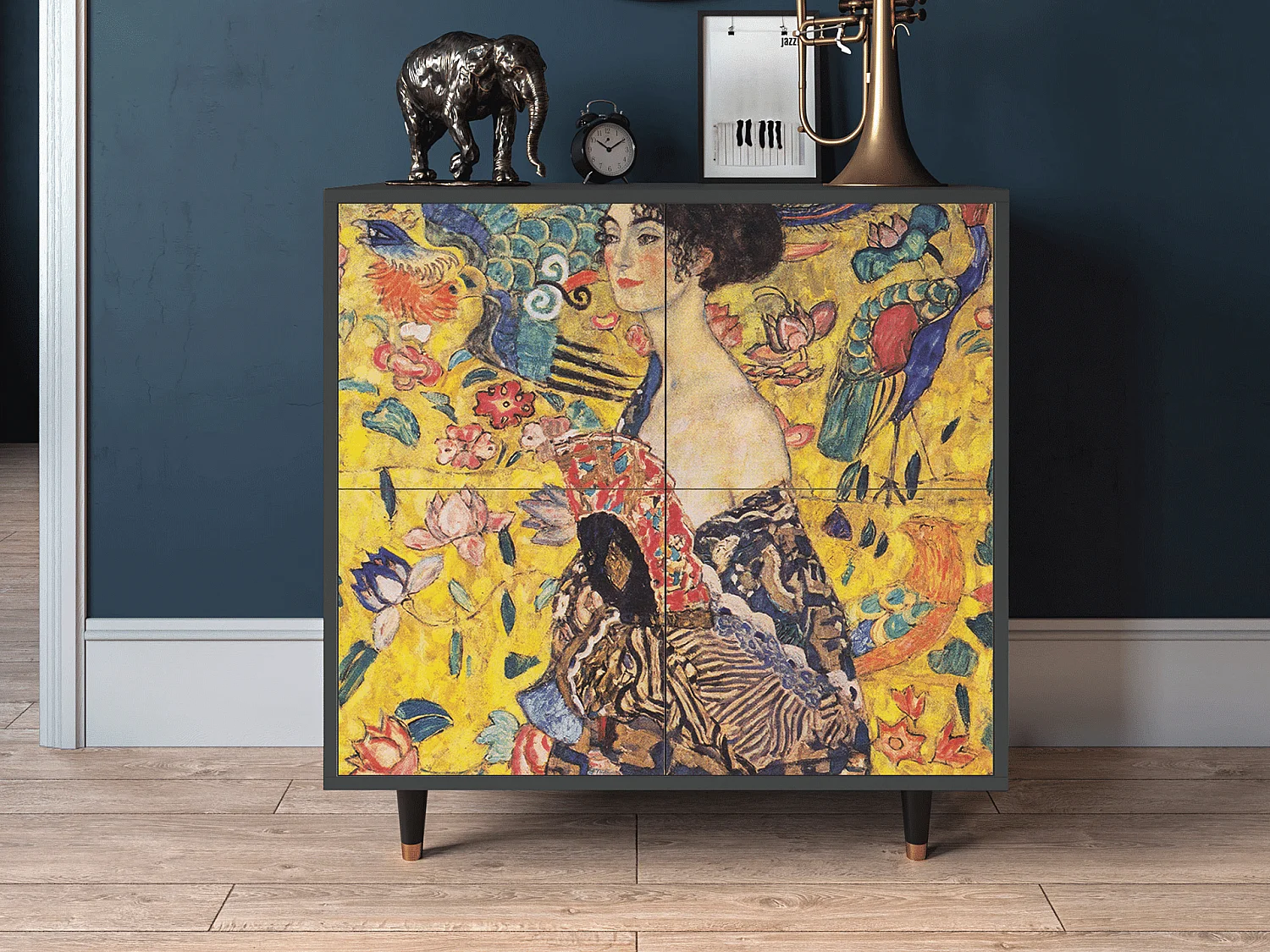 Buffet - 94x96x48 cm - BS3 - Lady with Fan by Klimt, Anthracite