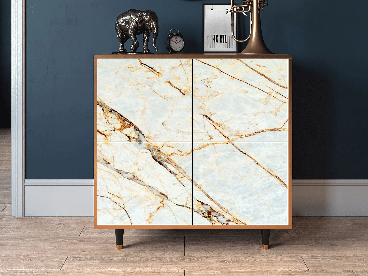Aparador - 94x96x48 cm - BS3 - Areiay Marble, Nogueira