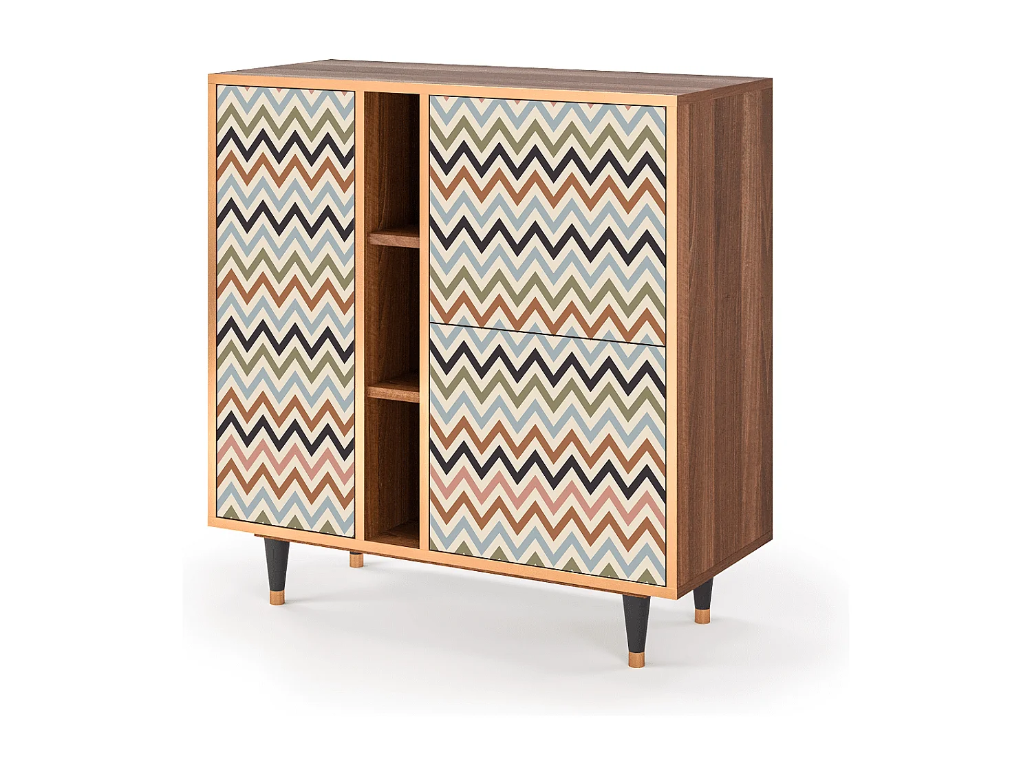 Credenza - 94х96х41 cm - BS5 - Bright Ripple, Noce