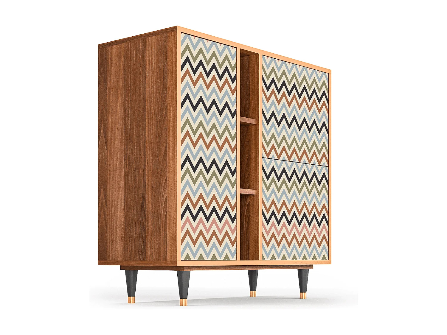 Credenza - 94х96х41 cm - BS5 - Bright Ripple, Noce