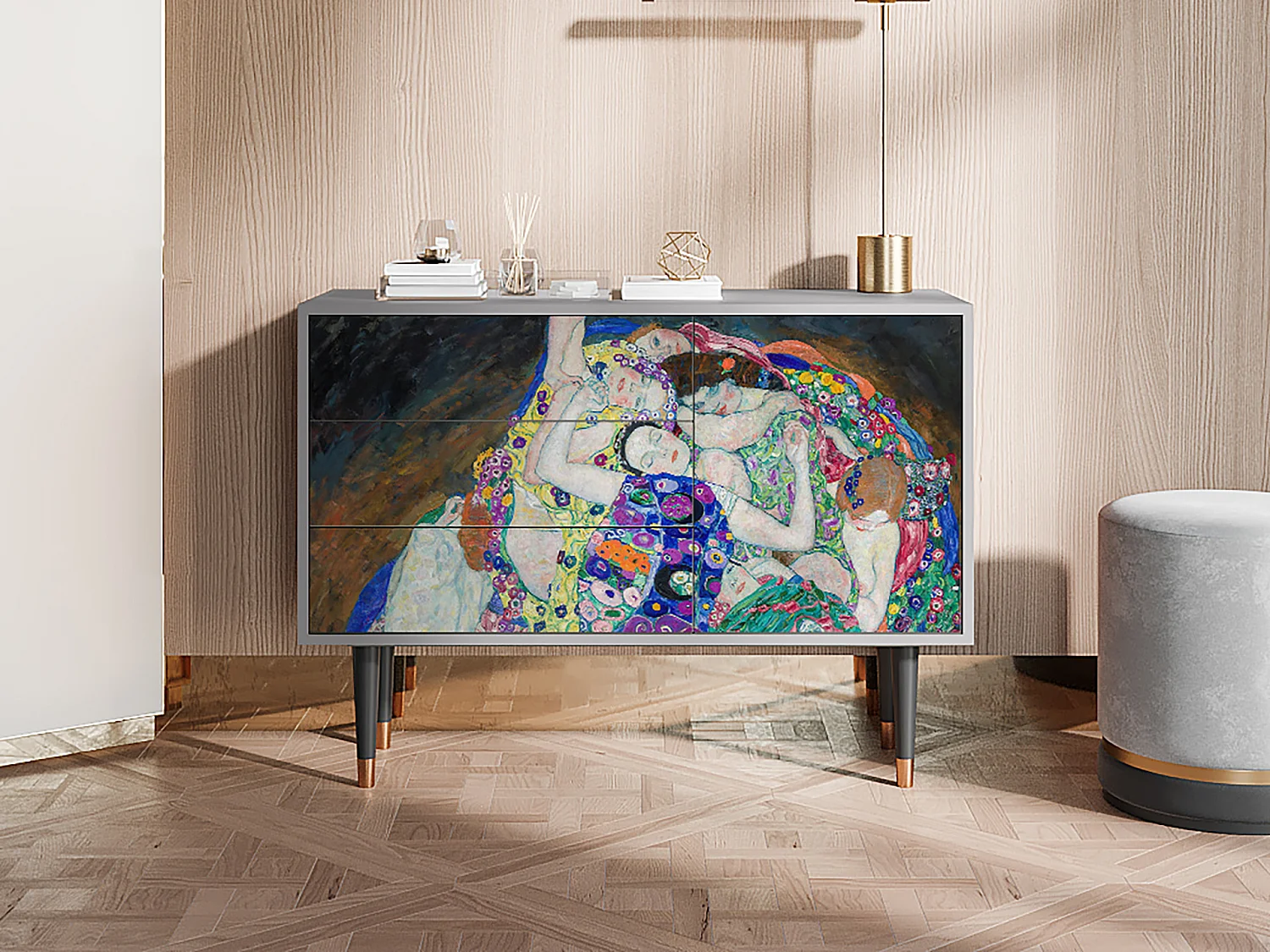 Aparador - 115х84х41 cm - S3 - The Maiden by Klimt, Cinza