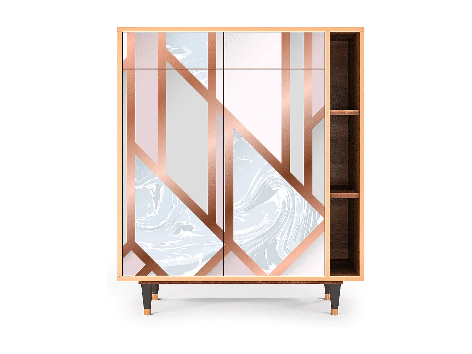 Kredens - 96х110х41 cm - BS6 - Champagne Story, Orzech