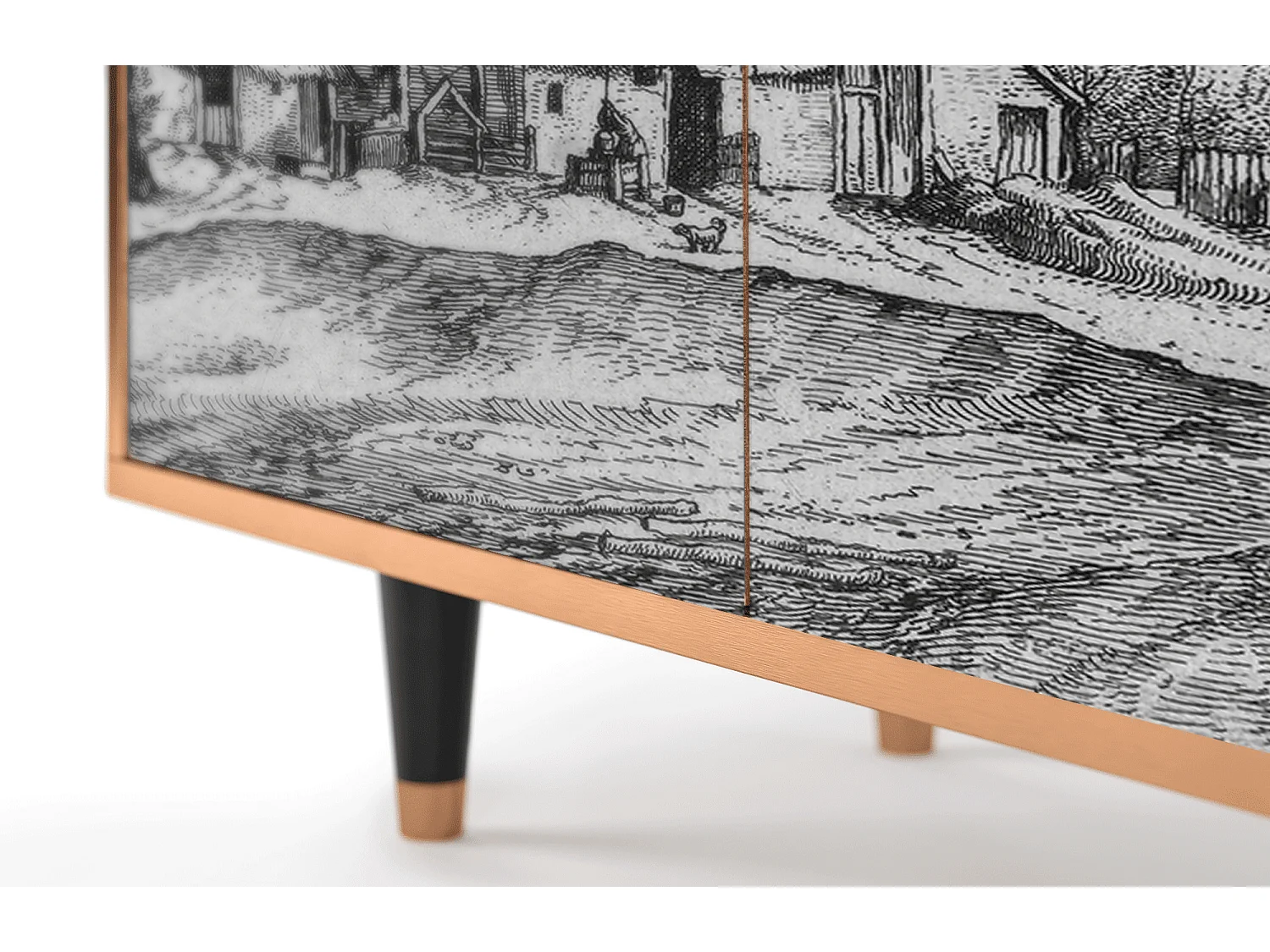 Buffet - 94x96x48 cm - BS3 - Farms in a Village, Noyer