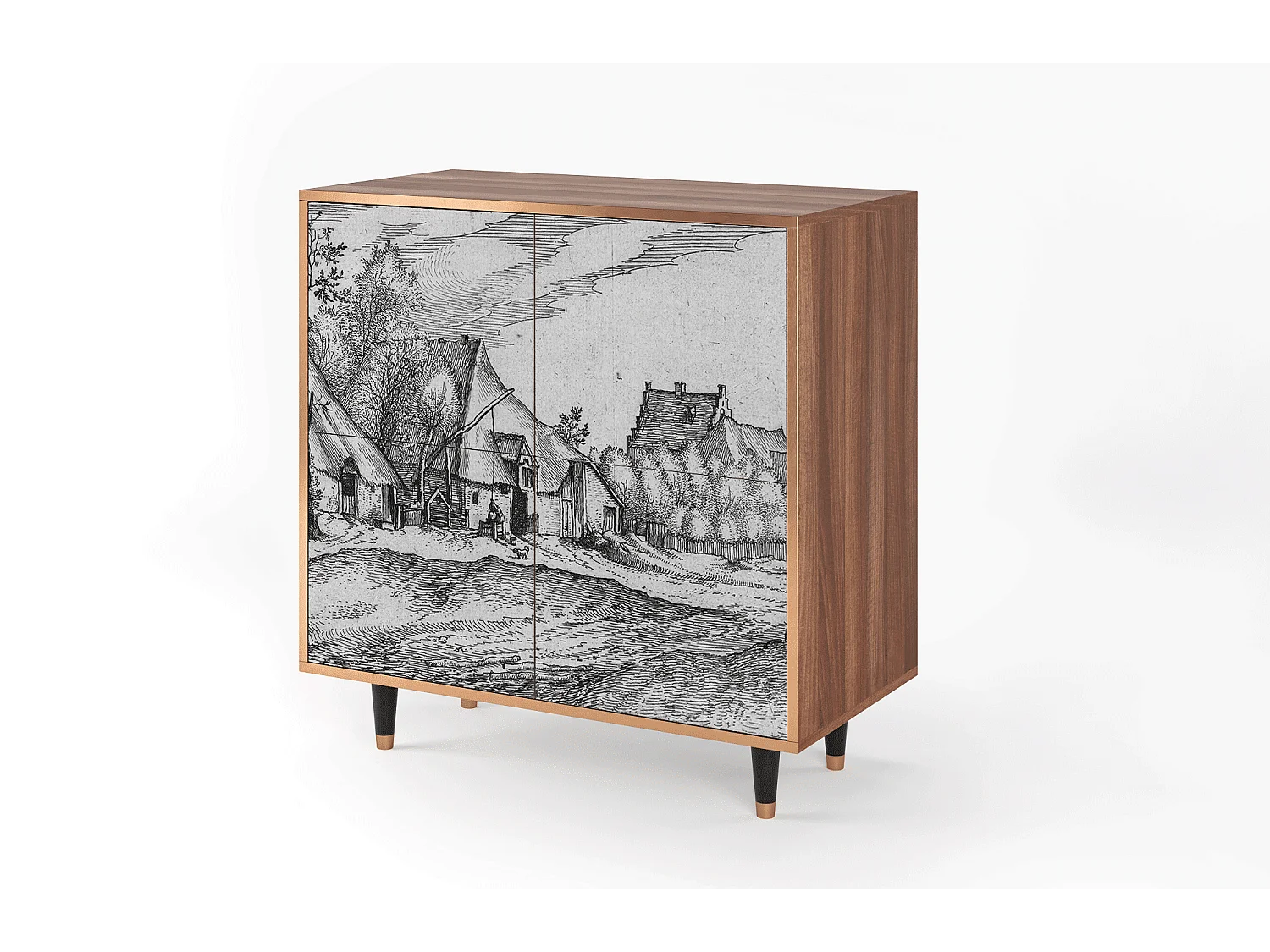 Kredens - 94x96x48 cm - BS3 - Farms in a Village, Orzech