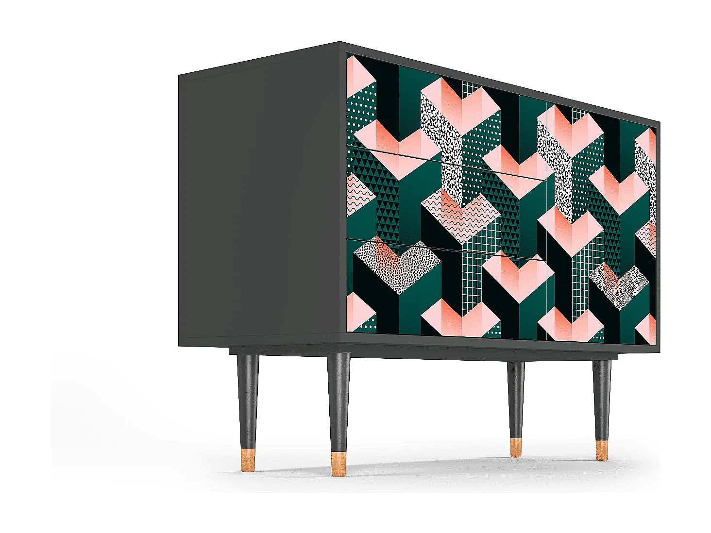 Buffet - 115х84х41 cm - S3 - Geometric Madness, Anthracite