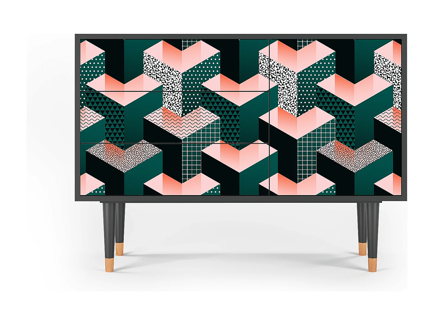 Buffet - 115х84х41 cm - S3 - Geometric Madness, Anthracite