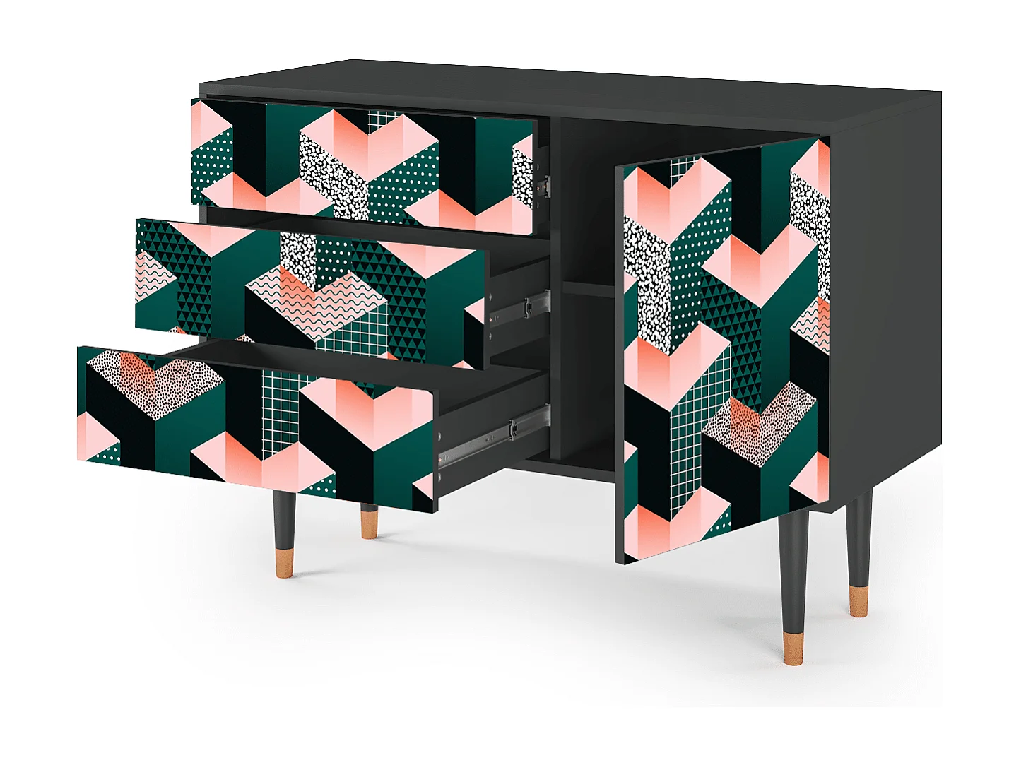 Credenza - 115х84х41 cm - S3 - Geometric Madness, Antracite