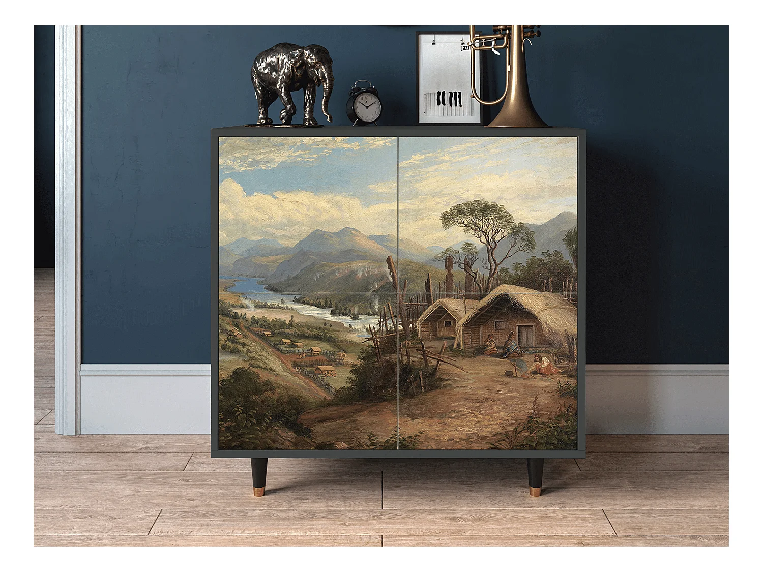 Sideboard - 94x96x48 cm - BS3 - View Across the Plains , Anthrazit