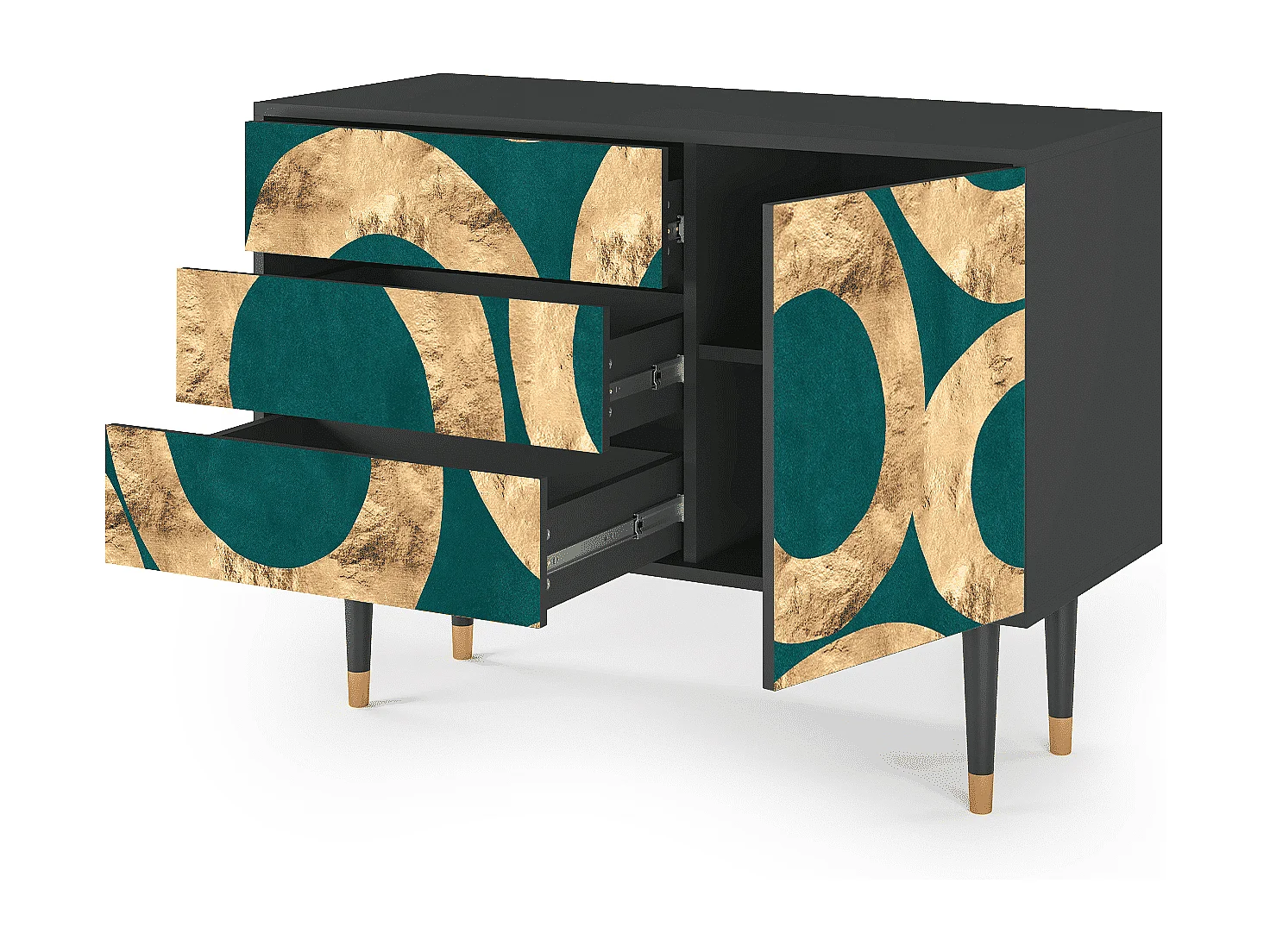 Kredens - 115х84х41 cm - S3 - Zircon Sphere, Antracyt