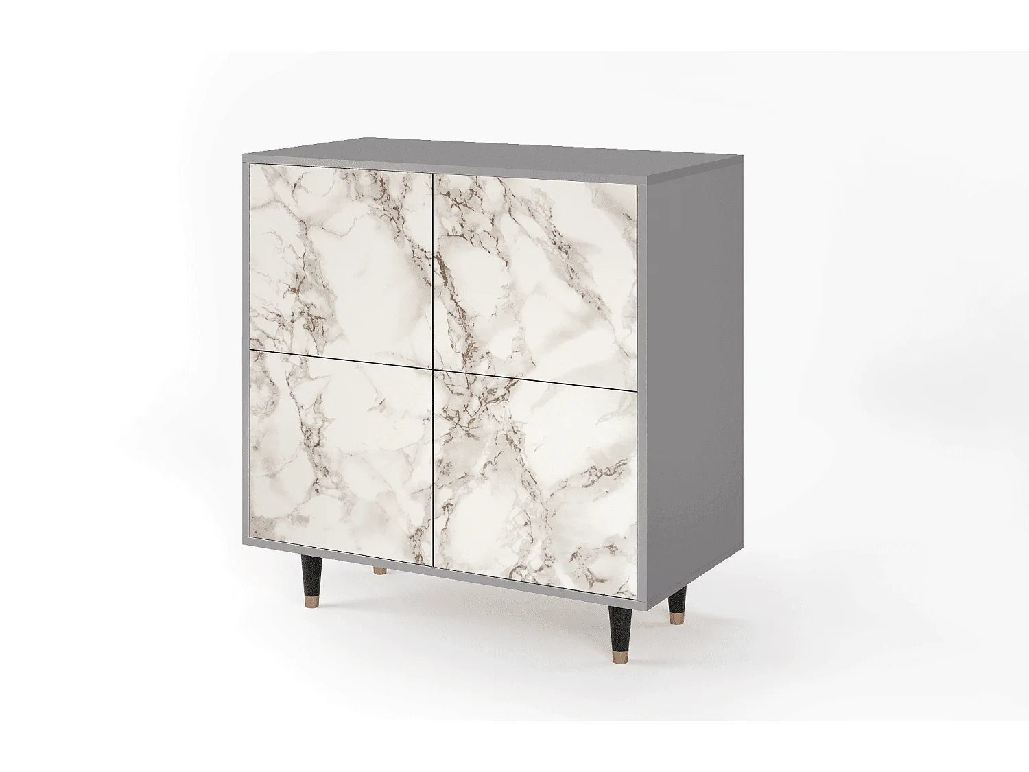 Sideboard - 94x96x48 cm - BS3 - Milk Marble, Grau