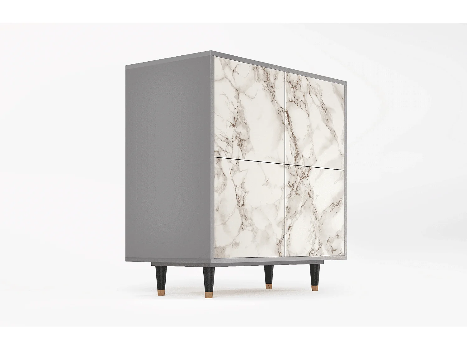 Sideboard - 94x96x48 cm - BS3 - Milk Marble, Grau