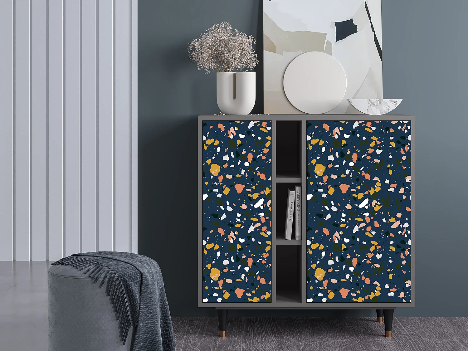 Kredens - 94х96х41 cm - BS5 - Night Sky Langhterns, Szary