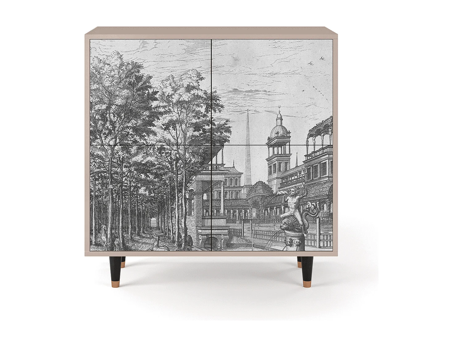 Dressoir - 94x96x48 cm - BS3 - View of the Piazza, Latte