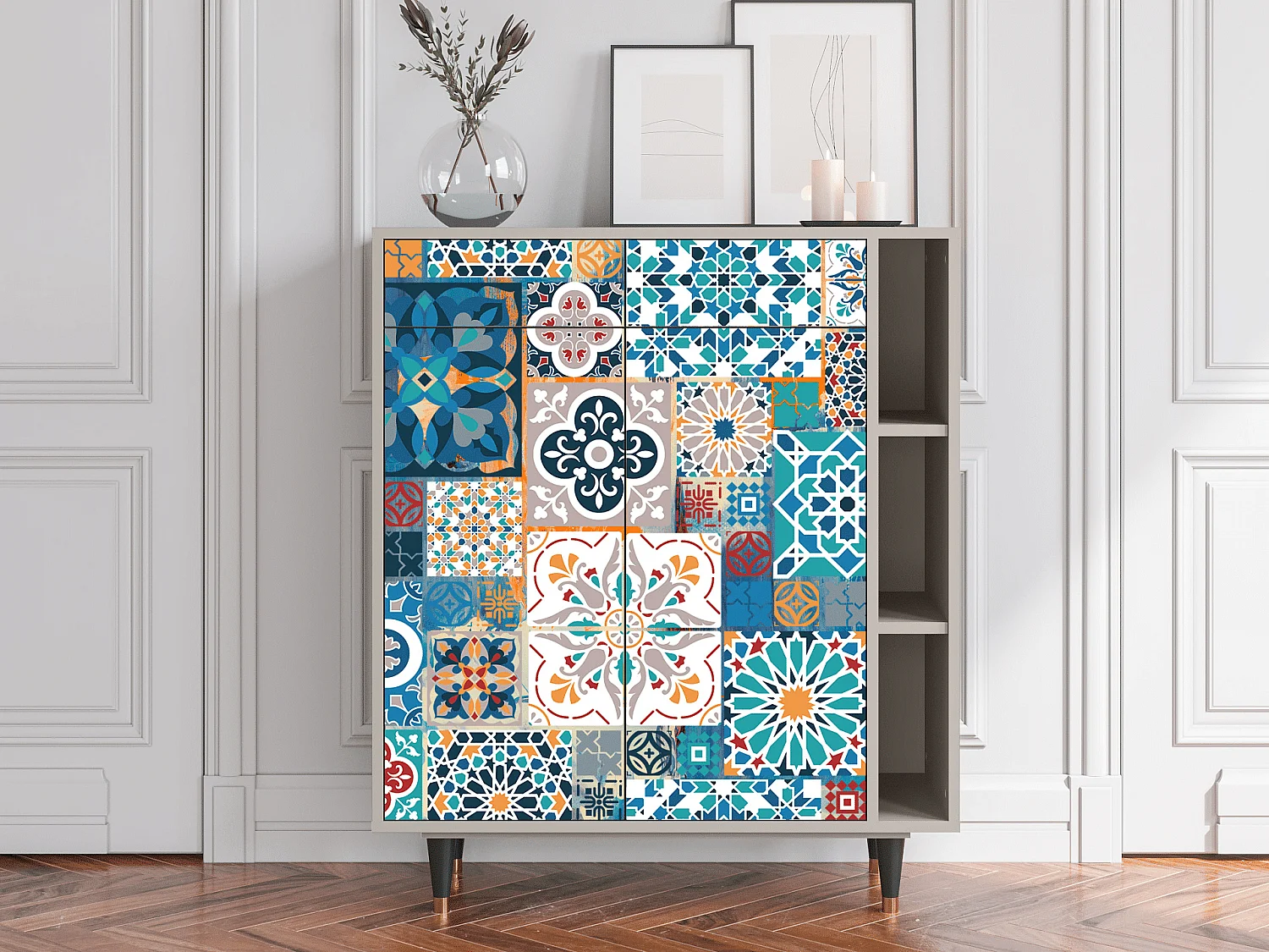 Kredens - 96х110х41 cm - BS6 - Moroccan Market, Piaskowy