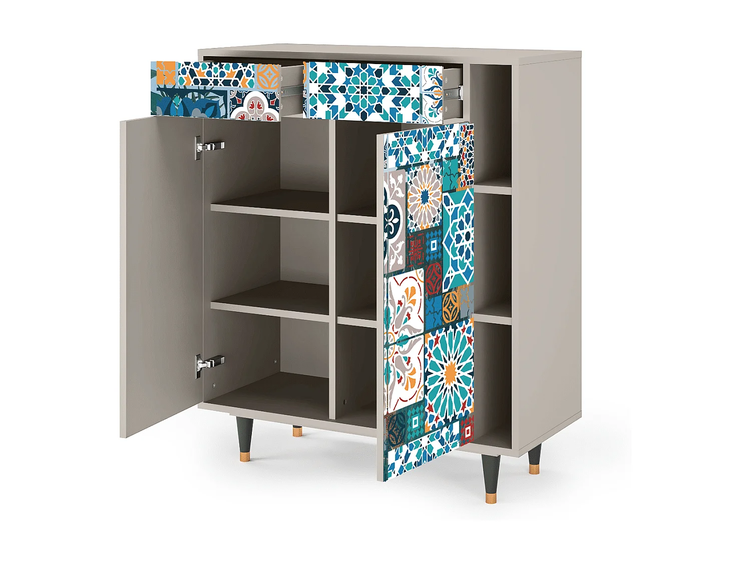 Kredens - 96х110х41 cm - BS6 - Moroccan Market, Piaskowy