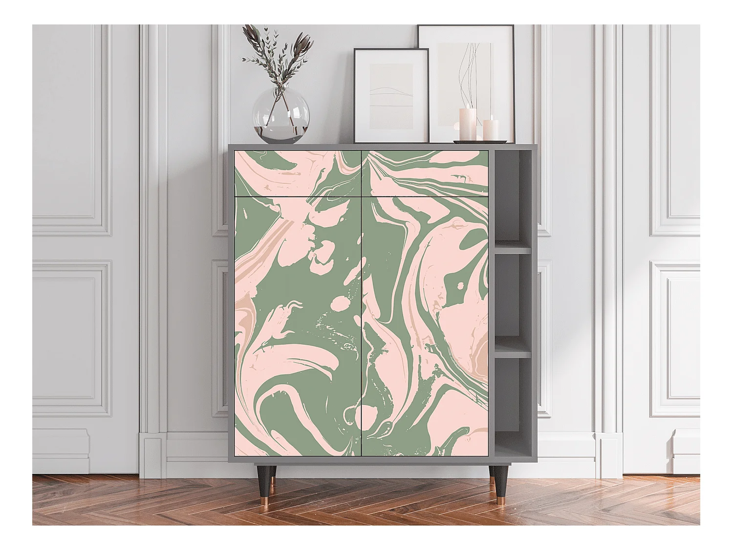 Dressoir - 96х110х41 cm - BS6 - Aquarelle, Grijs