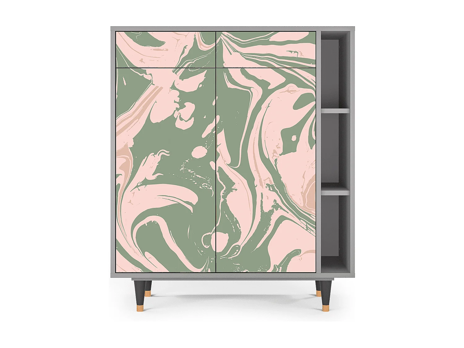 Kredens - 96х110х41 cm - BS6 - Aquarelle, Szary