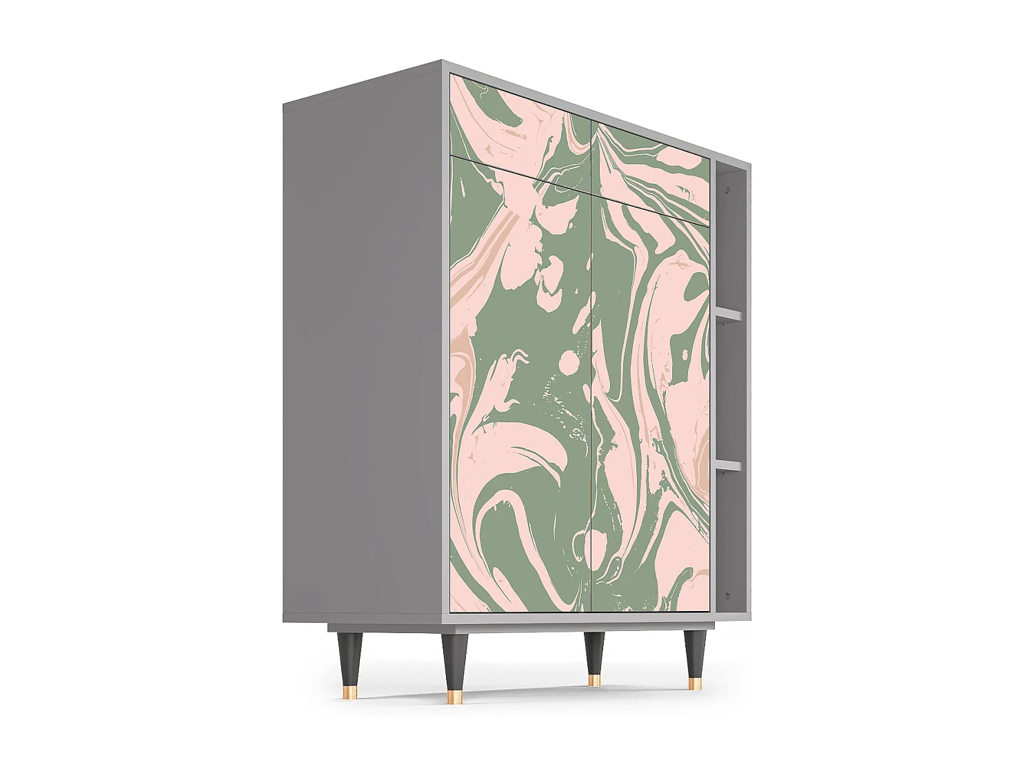 Kredens - 96х110х41 cm - BS6 - Aquarelle, Szary