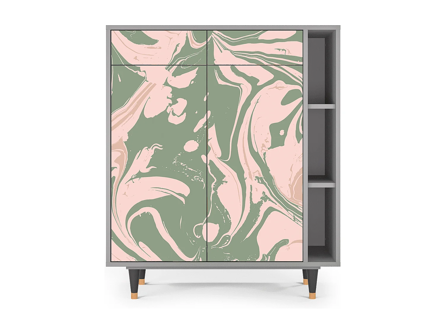 Kredens - 96х110х41 cm - BS6 - Aquarelle, Szary