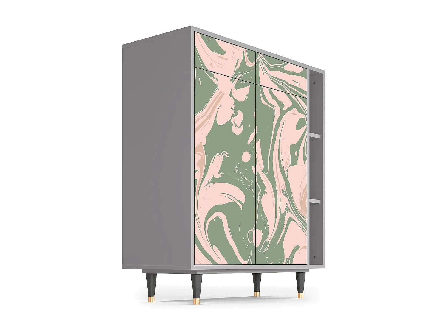 Kredens - 96х110х41 cm - BS6 - Aquarelle, Szary