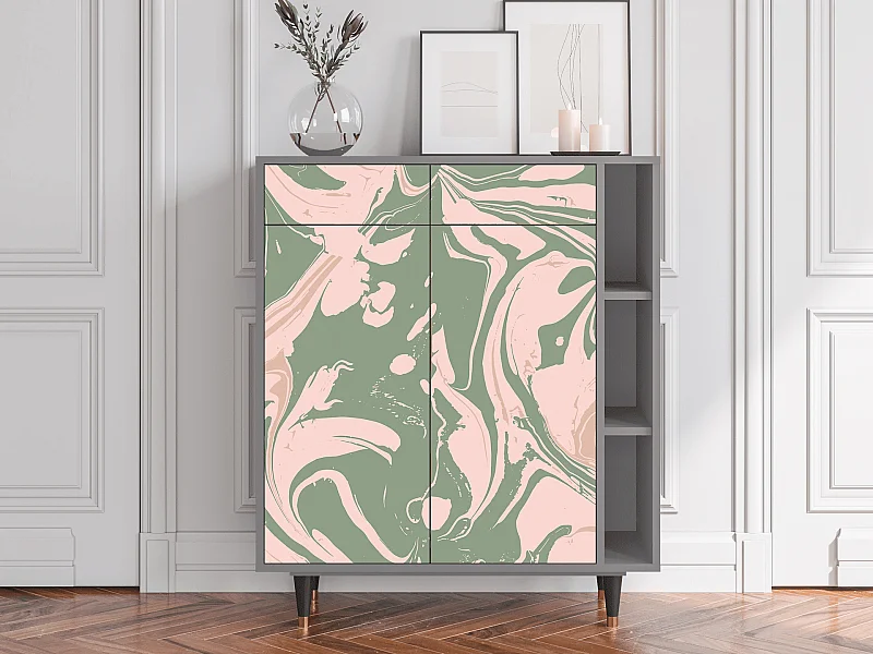 Kredens - 96х110х41 cm - BS6 - Aquarelle, Szary