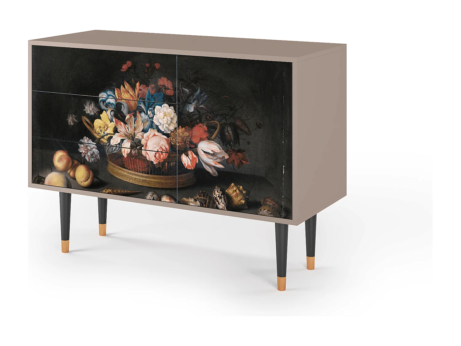 Sideboard - 115х84х41 cm - S3 - Still Life with Flowers, Latte