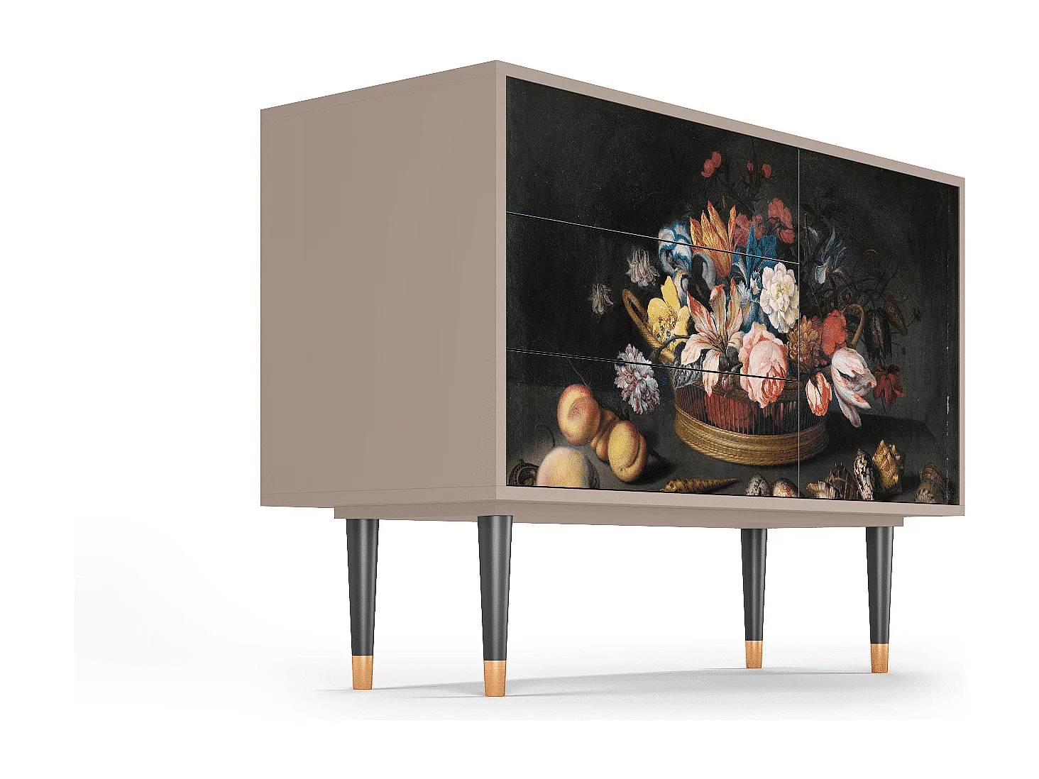 Sideboard - 115х84х41 cm - S3 - Still Life with Flowers, Latte