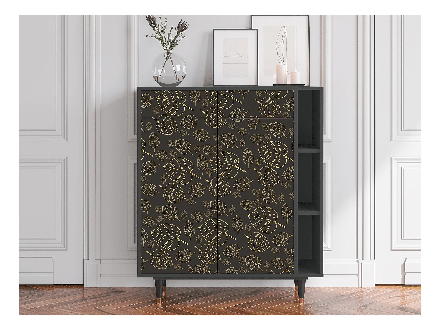 Kredens - 96х110х41 cm - BS6 - Fall Of The Leaves, Antracyt