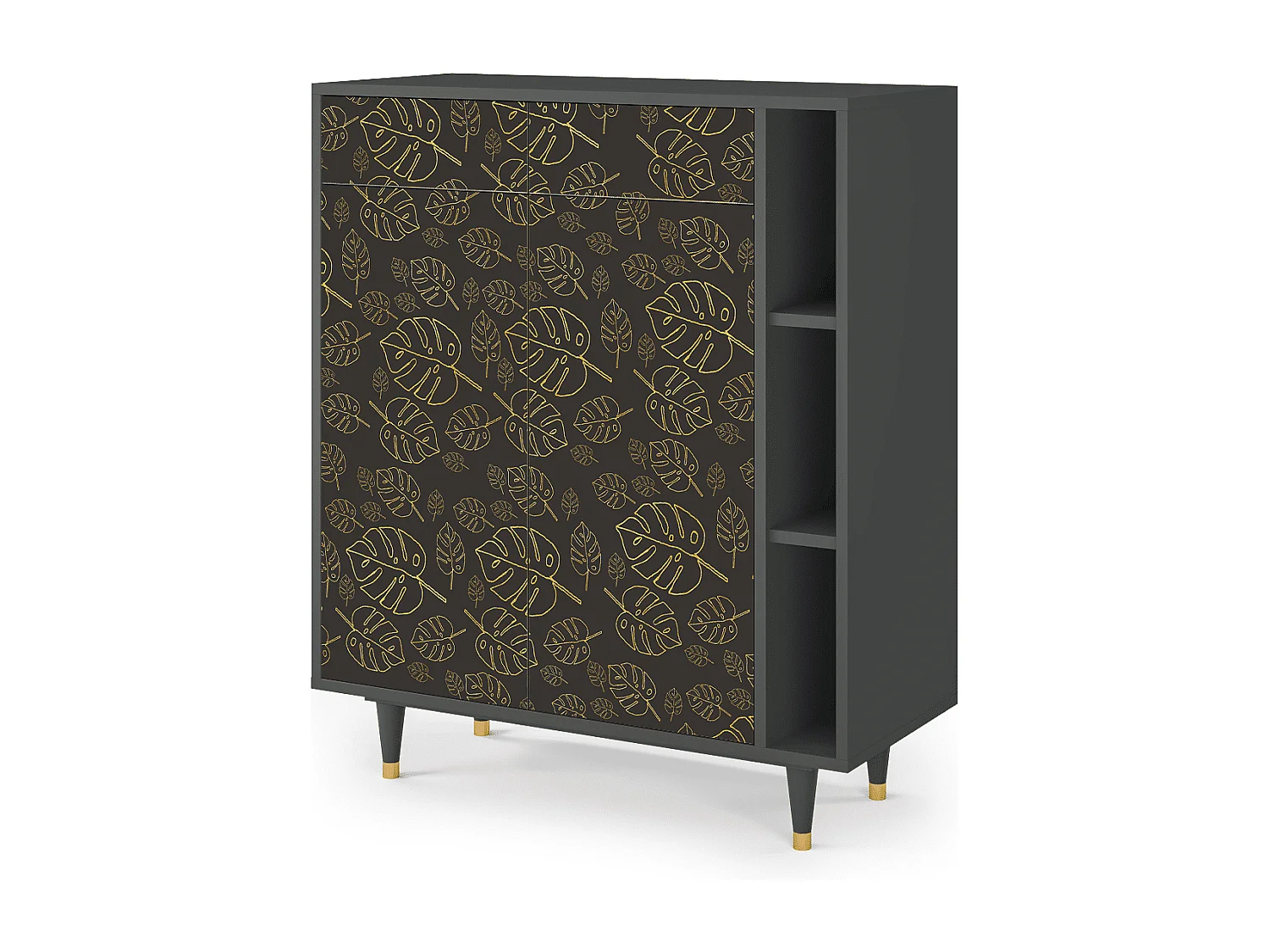 Kredens - 96х110х41 cm - BS6 - Fall Of The Leaves, Antracyt