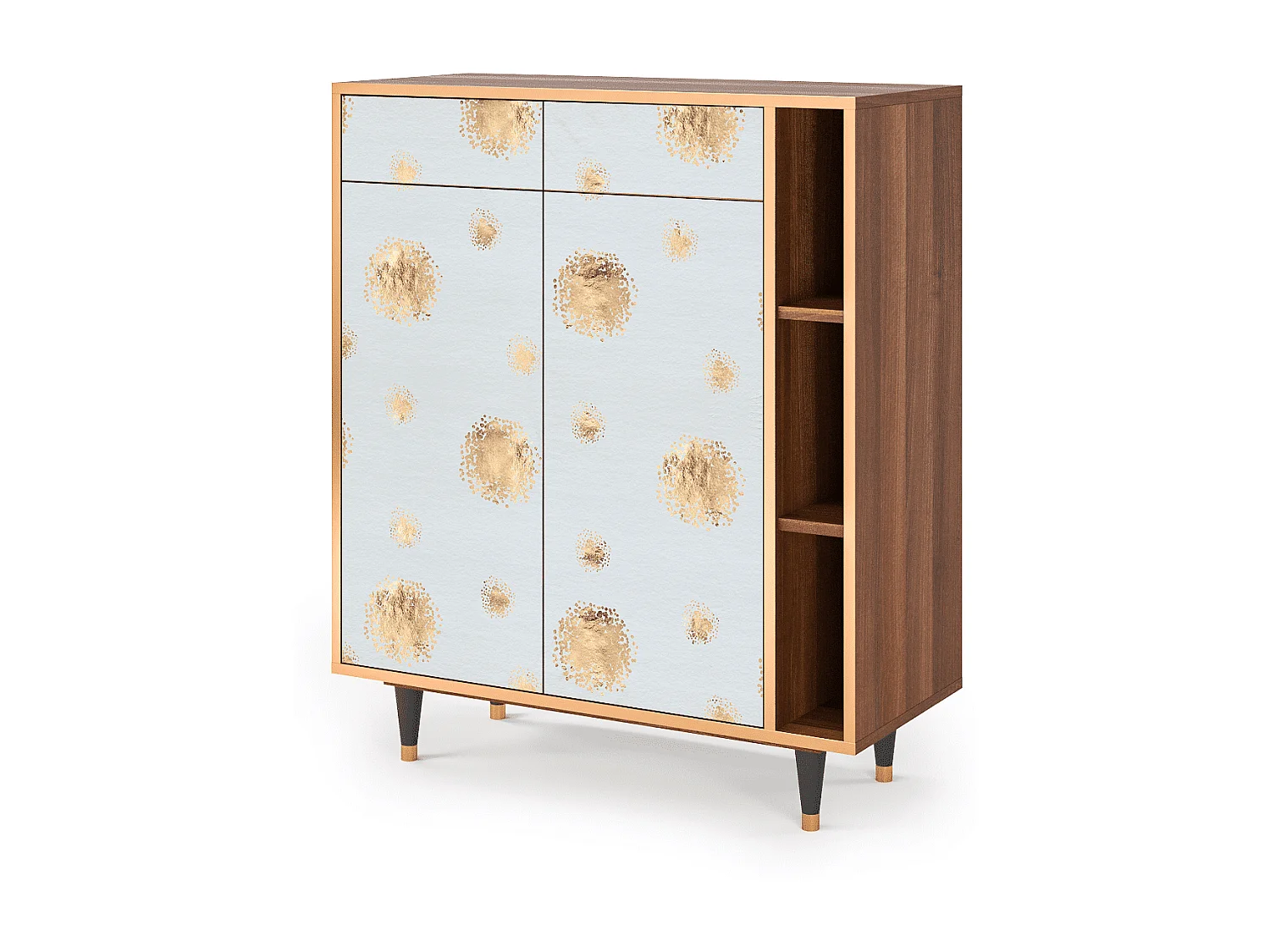 Sideboard - 96х110х41 cm - BS6 - Sky Latte, Walnuss