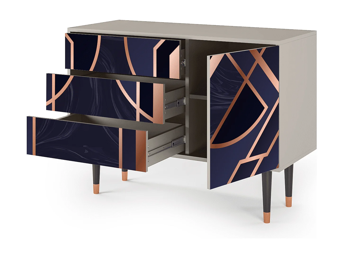 Kredens - 115х84х41 cm - S3 - Purple Temple, Piaskowy