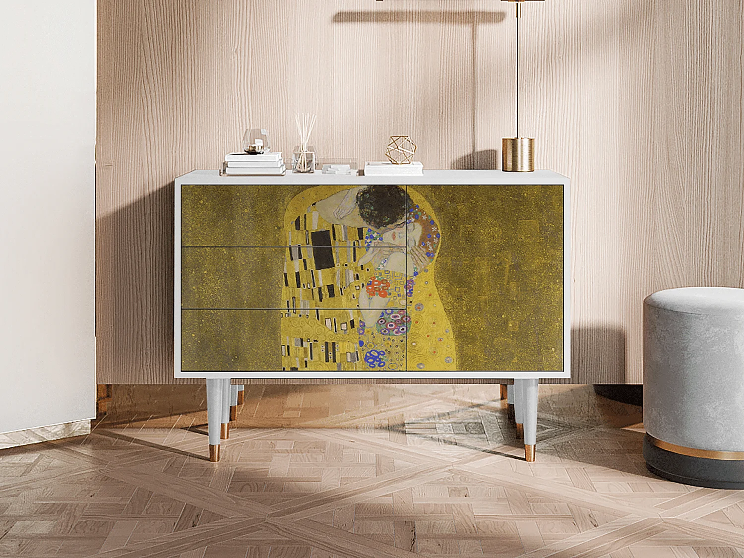 Aparador - 115х84х41 cm - S3 - The Kiss by Klimt , Blanco