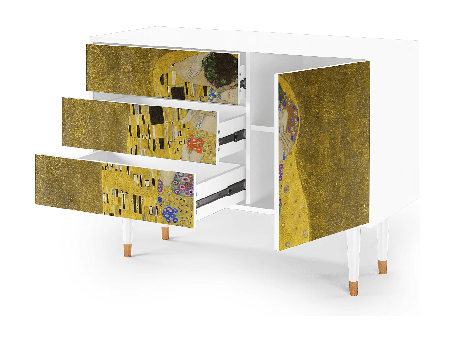 Aparador - 115х84х41 cm - S3 - The Kiss by Klimt , Blanco