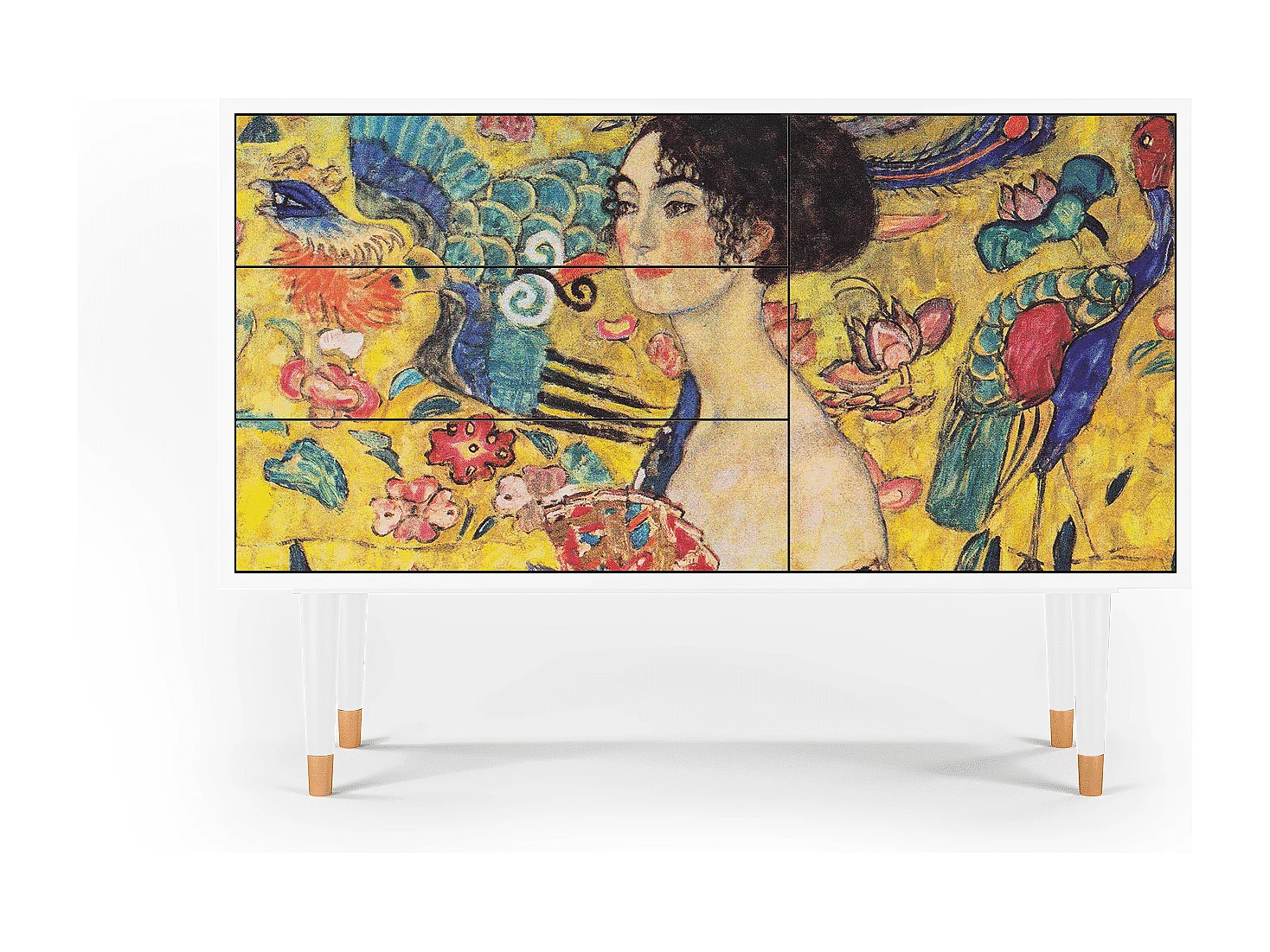 Kredens - 115х84х41 cm - S3 - The Kiss by Klimt , Biały