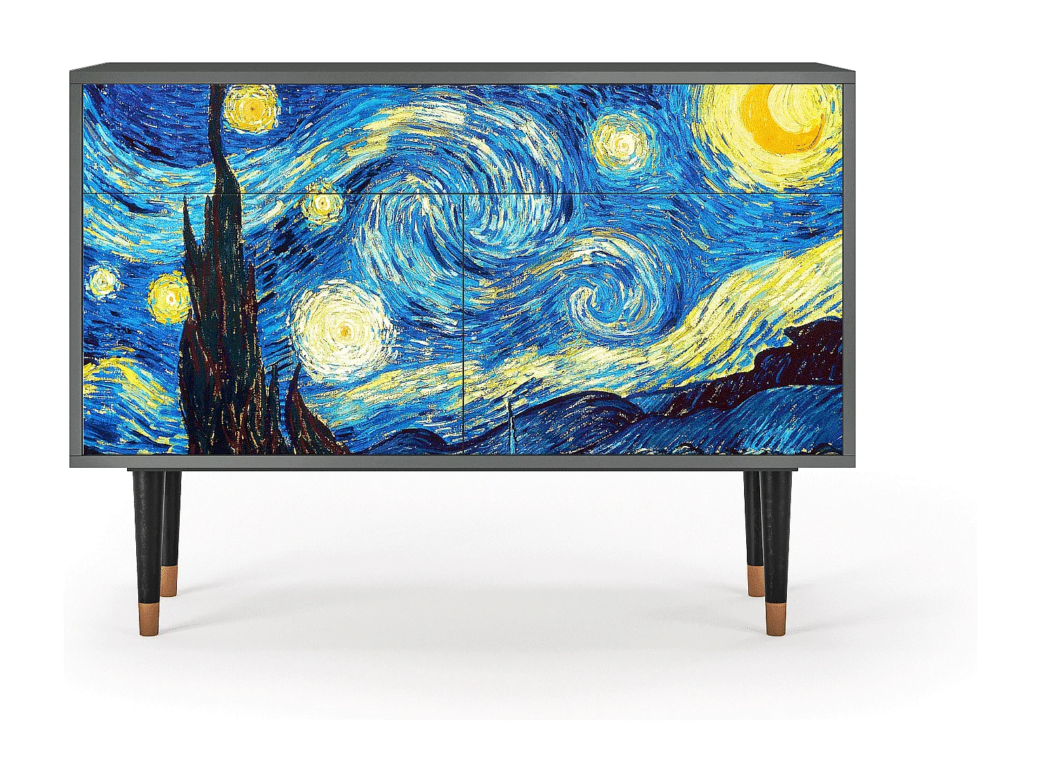Kredens - 115x85x48 cm - BS4 - The Starry Night  , Antracyt