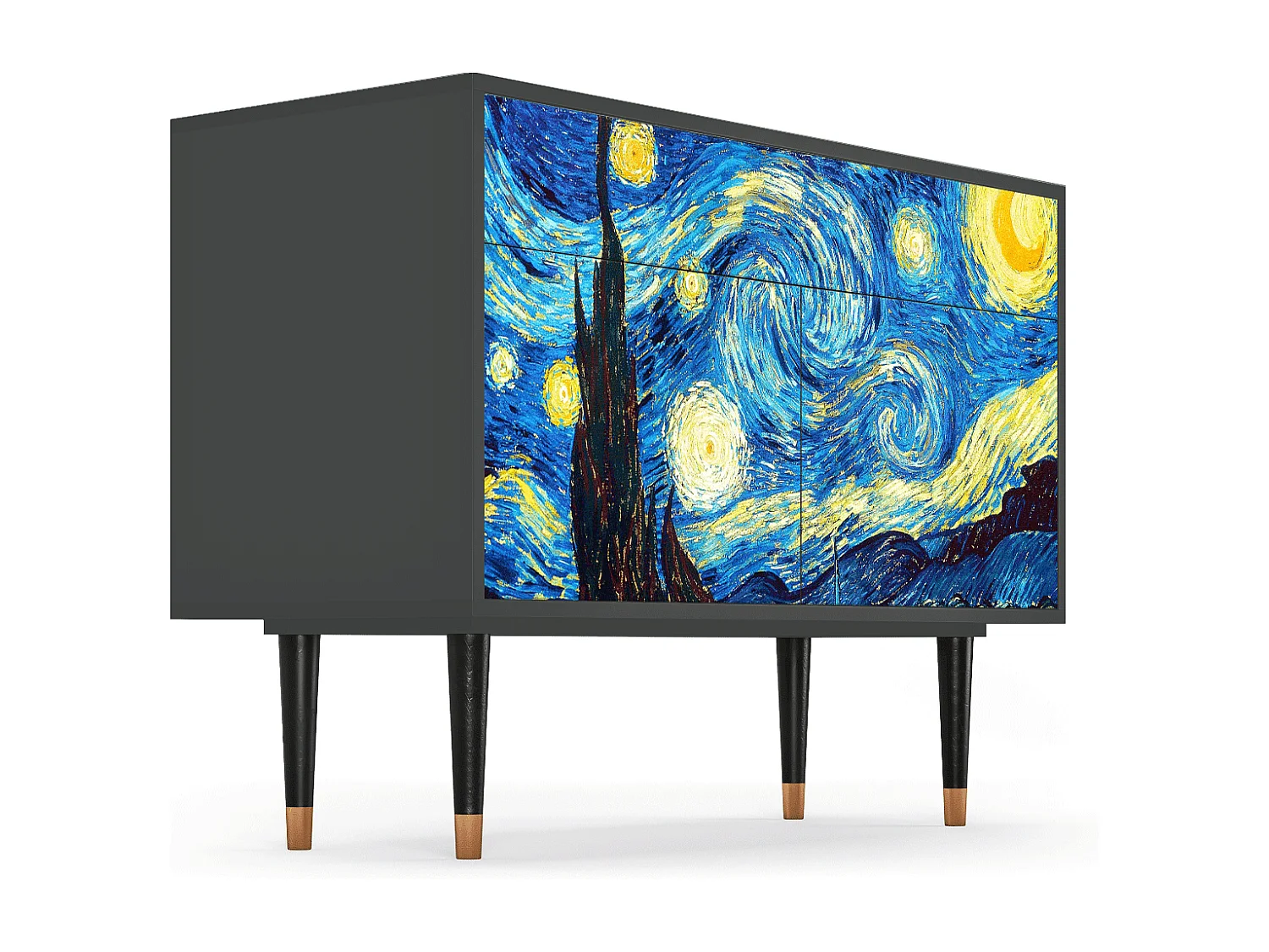Kredens - 115x85x48 cm - BS4 - The Starry Night  , Antracyt