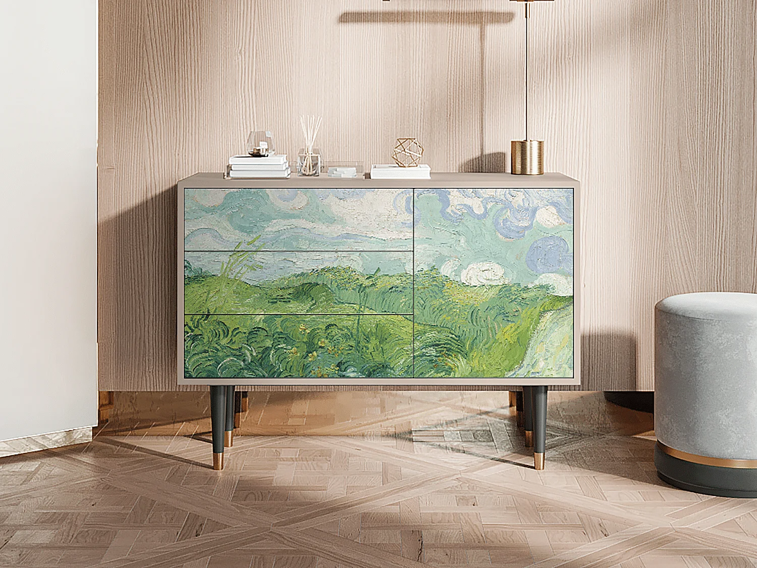 Buffet - 115х84х41 cm - S3 - Green Wheat Fields, Latte