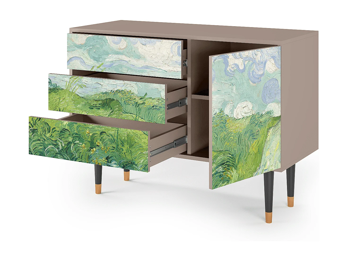 Buffet - 115х84х41 cm - S3 - Green Wheat Fields, Latte