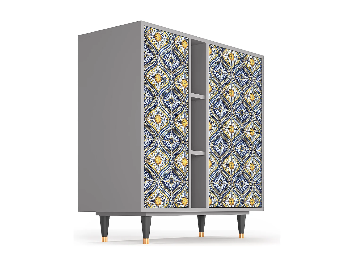 Aparador - 94х96х41 cm - BS5 - Illusory Pattern, Cinza