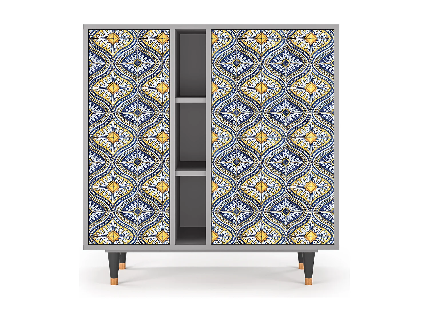 Kredens - 94х96х41 cm - BS5 - Illusory Pattern, Szary