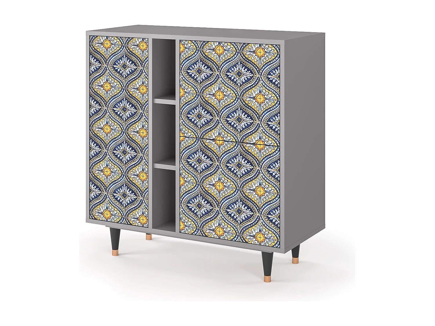 Kredens - 94х96х41 cm - BS5 - Illusory Pattern, Szary