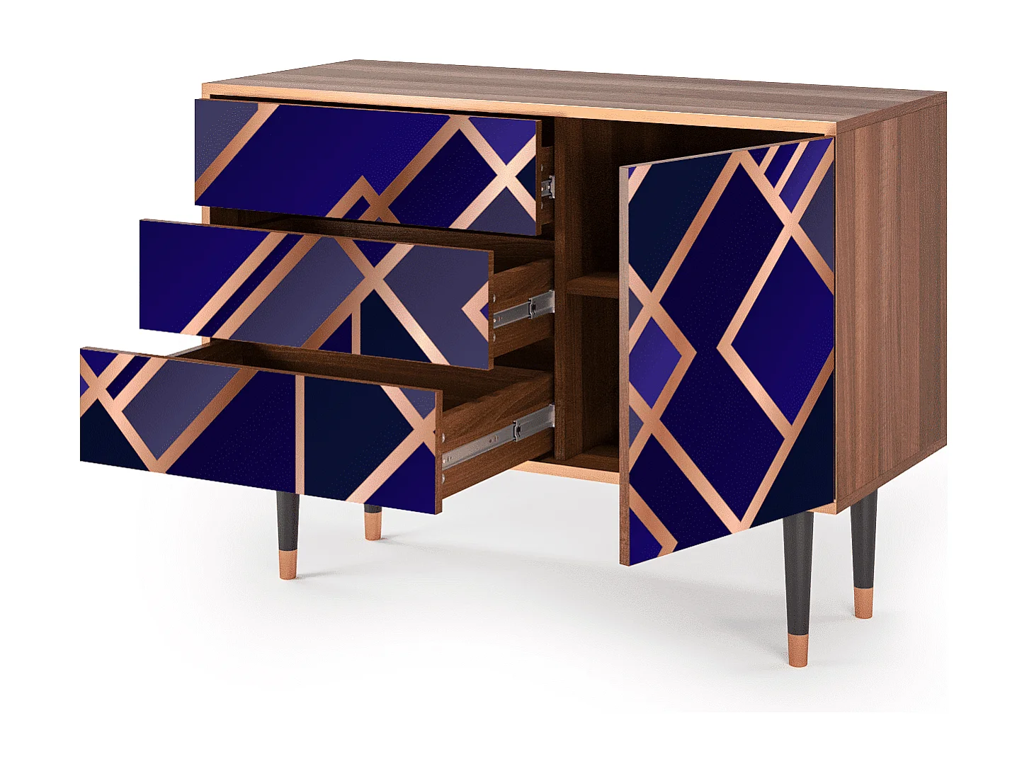 Buffet - 115х84х41 cm - S3 - Aquamarine Getsby, Noyer