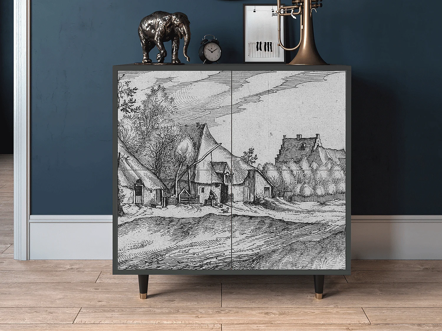 Buffet - 94x96x48 cm - BS3 - Farms in a Village, Anthracite