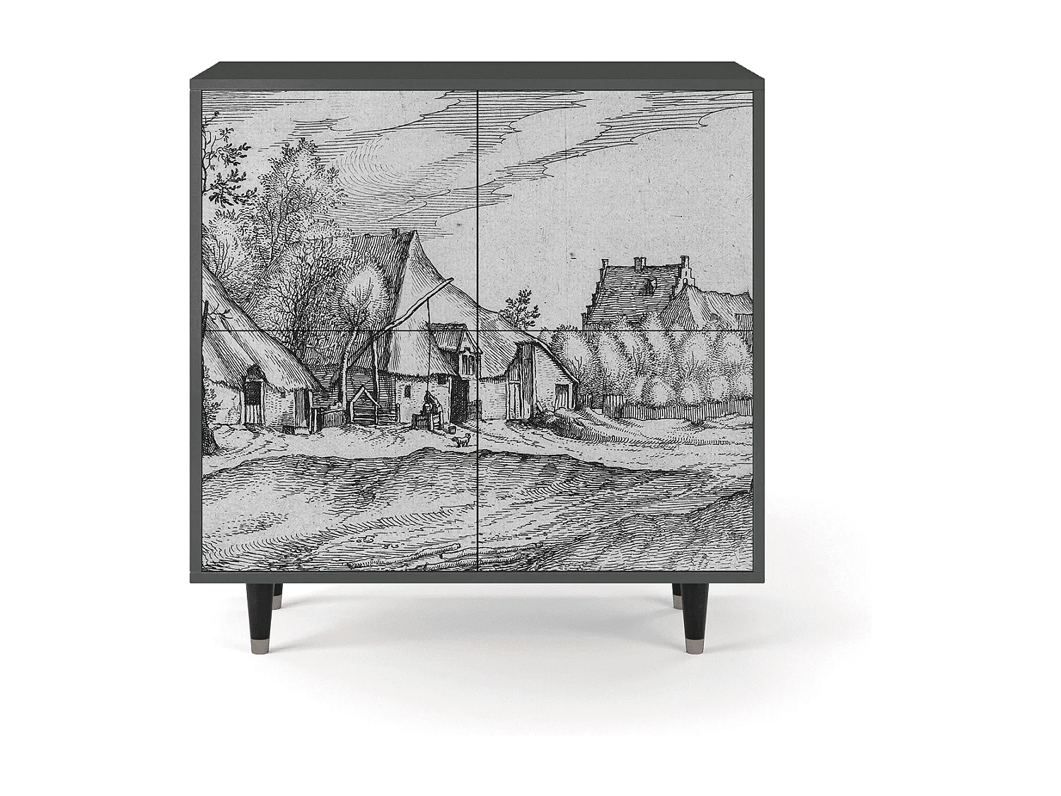Buffet - 94x96x48 cm - BS3 - Farms in a Village, Anthracite