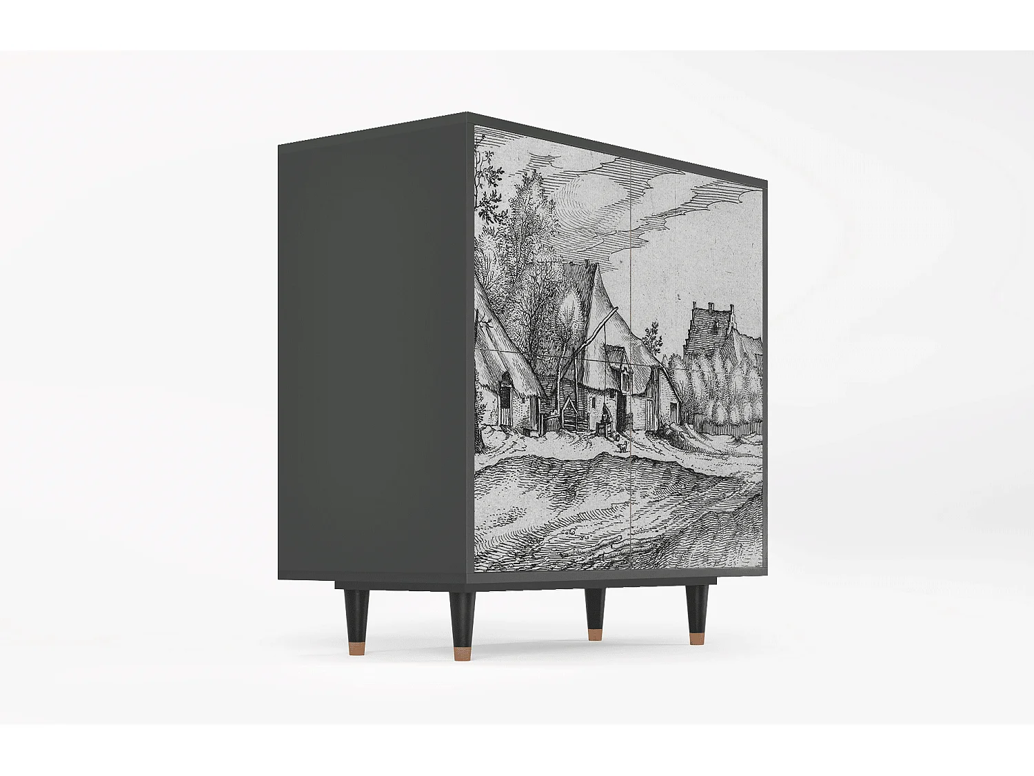 Buffet - 94x96x48 cm - BS3 - Farms in a Village, Anthracite