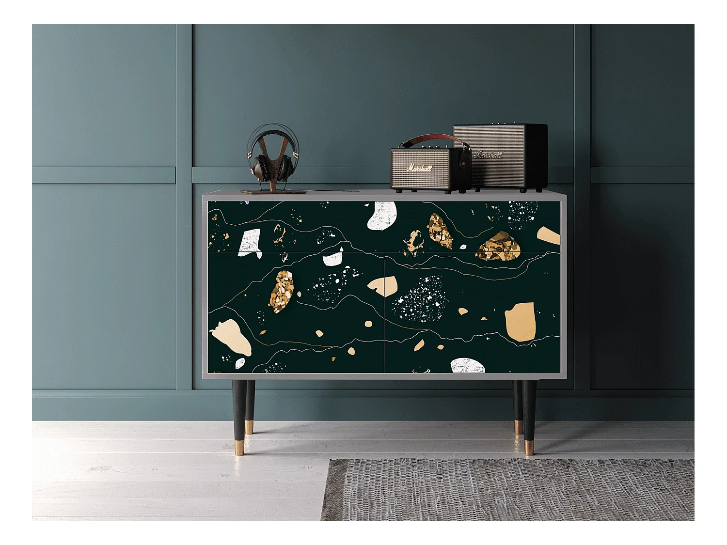Buffet - 115x85x48 cm - BS4 - Space Rocks, Gris