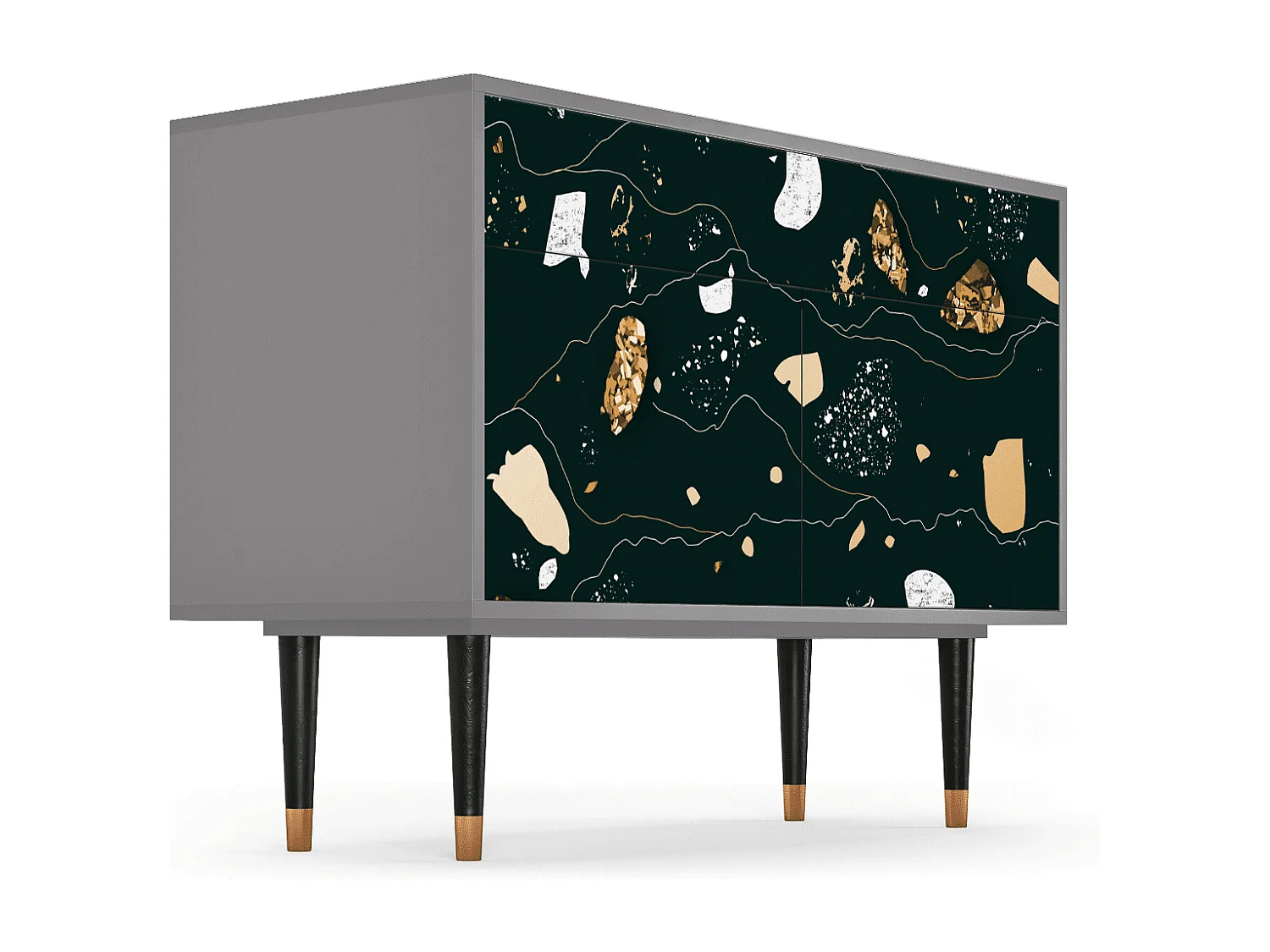 Kredens - 115x85x48 cm - BS4 - Space Rocks, Szary